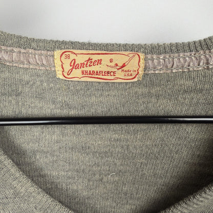 Vintage 1951 Jantzen Kharafleece Grey Men V Neck Sweater 38 Made in USA