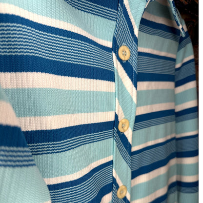 Blue skies and stripes knit long-sleeve (1970s)