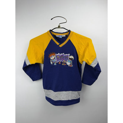 Vintage 1995 Nickelodeon Rugrats Hockey Jersey Youth Sz 6 Embroidered Rare