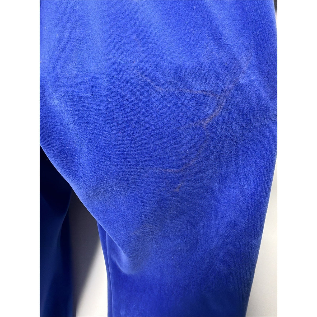 Vintage 1980s Nordstrom blue velour full zip jumpsuit with pockets, L