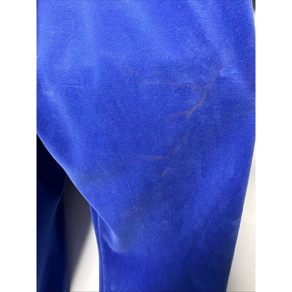 Vintage 1980s Nordstrom blue velour full zip jumpsuit with pockets, L