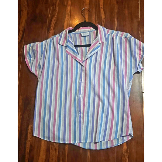 Candy striper button front shirt (1980s)