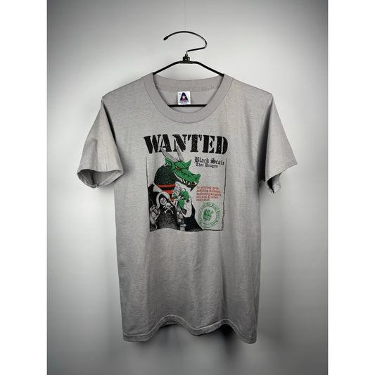 Vintage 1987 Black Thorn Wanted Black Scale Thee Dragon Fantasy Shirt 21x28 D&D