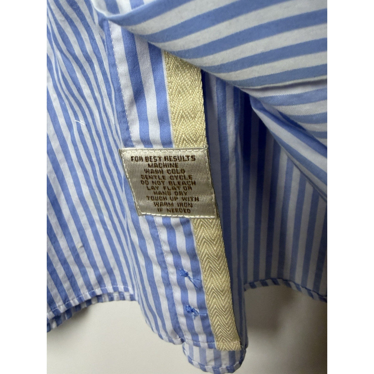 Peter Millar Seaside Finish Men's Blue Stripe Dress Shirt Extra Large Cotton