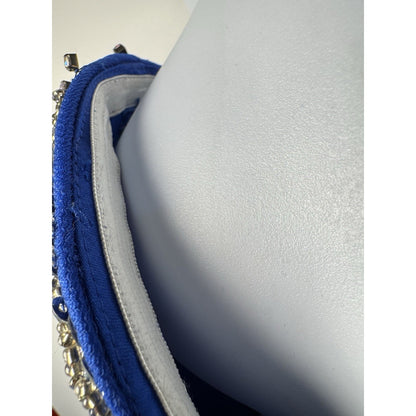 Mac Duggal Size 4 Electric Blue Beads Jewels Embellishments Strapless Short Gown