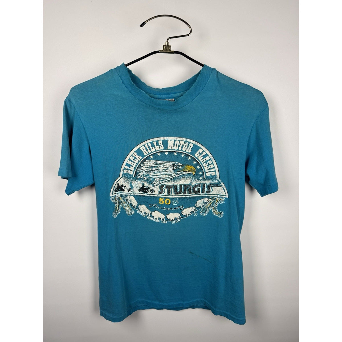 Vintage 1991 Harley Davidson Sturgis Rally 50th Anniversary Black Hills Medium