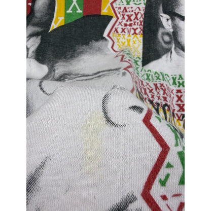 Vintage 90s Malcolm X "By Any Means Necessary" all over print tee, L