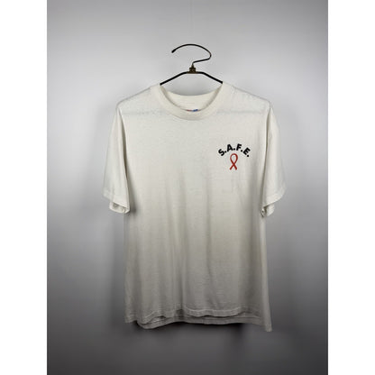 Vintage 90s SAFE Stop AIDS For Everyone tee, single stitch, XL