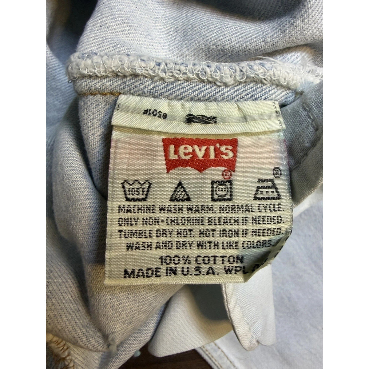 Vintage 90s Levi's 501 button fly jeans, gold splatter, USA, 28x30