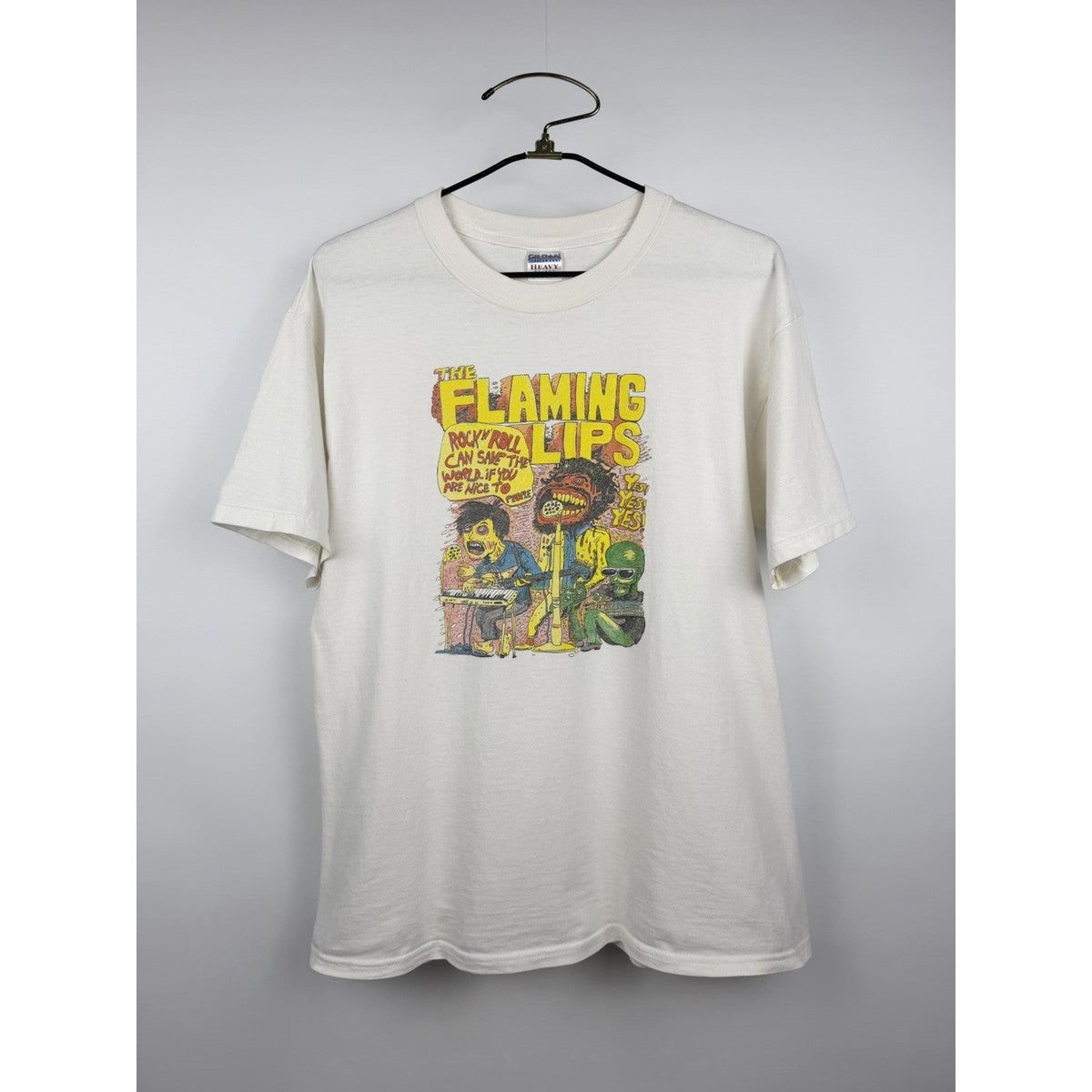 The Flaming Lips Rock N Roll Can Save The World art tee, 2002, XL