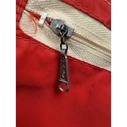 Vintage 1970s Ely & Walker red nylon windbreaker, zip hood, Talon, L
