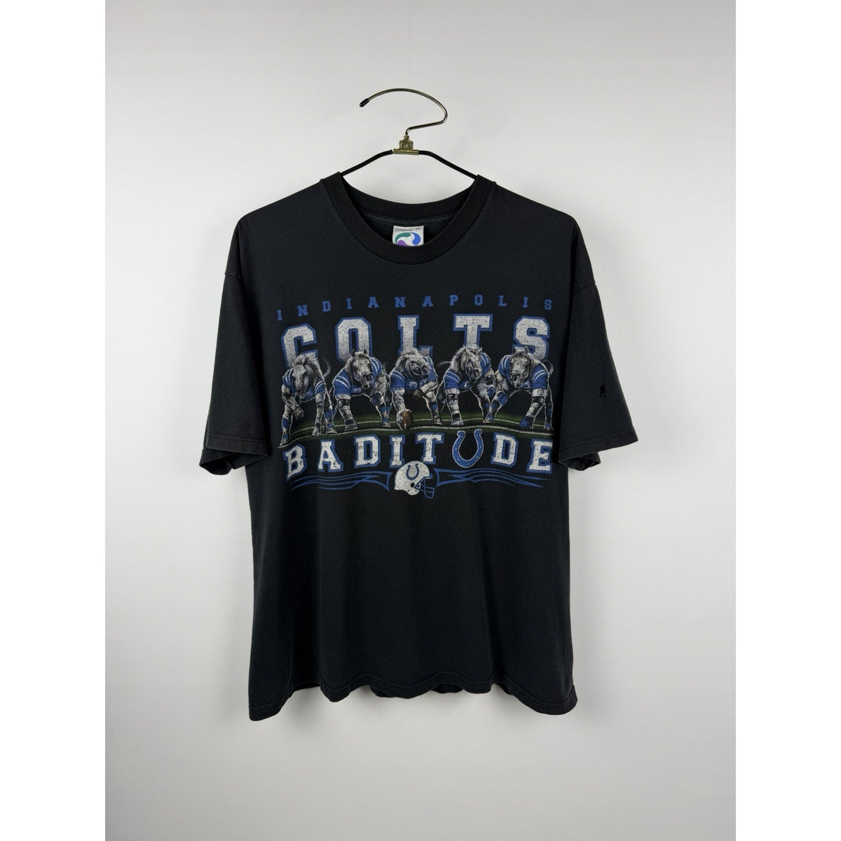 Vintage 90s Indianapolis Colts "Batitude" Liquid Blue tee, XL