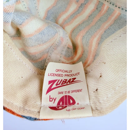 Vintage 90s Zubaz Zebra Striped Dolphins Snapback Hat Cap