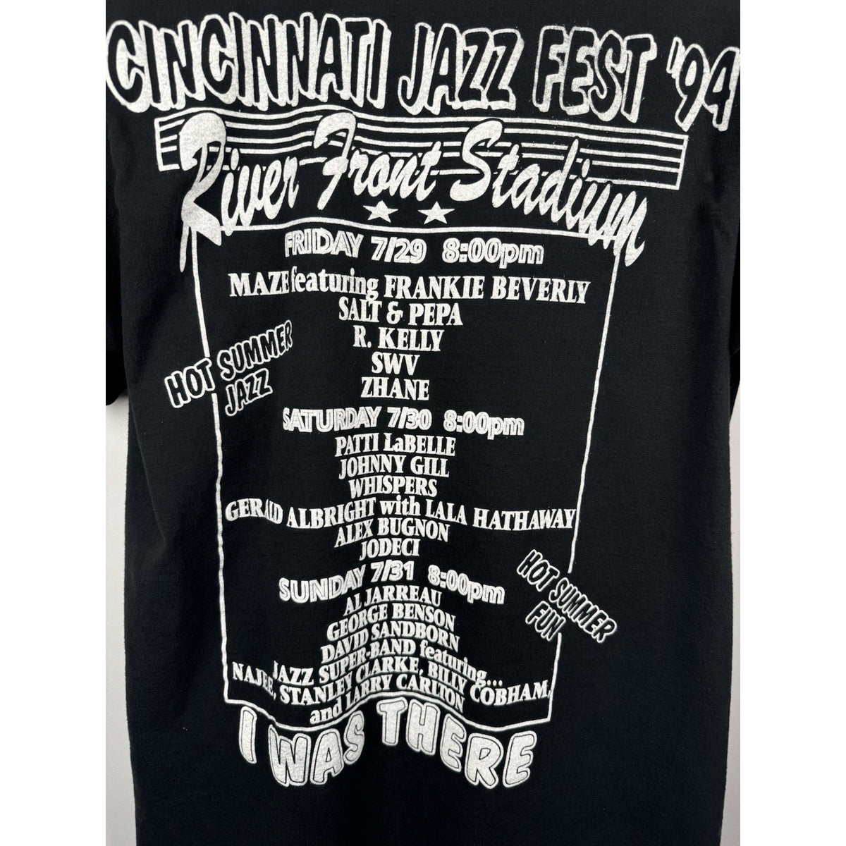 Vintage 1994 Cincinnati Jazz Fest Shirt R. Kelly Salt&Pepa Jodeci Large 21.5x29