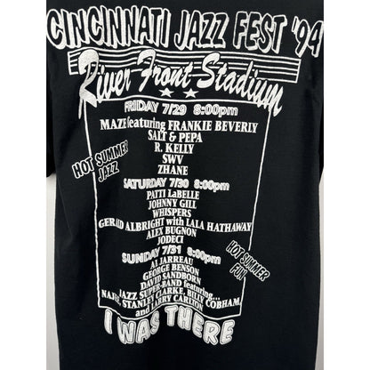 Vintage 1994 Cincinnati Jazz Fest Shirt R. Kelly Salt&Pepa Jodeci Large 21.5x29