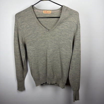 Vintage 1951 Jantzen Kharafleece Grey Men V Neck Sweater 38 Made in USA