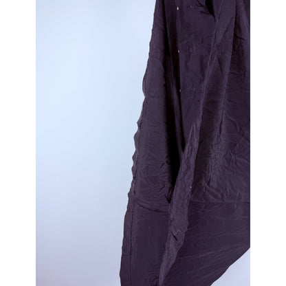 Vtg 40s Black Rayon Crepe Shirtwaist Day Dress Metal Zip Noir Pinup Medium