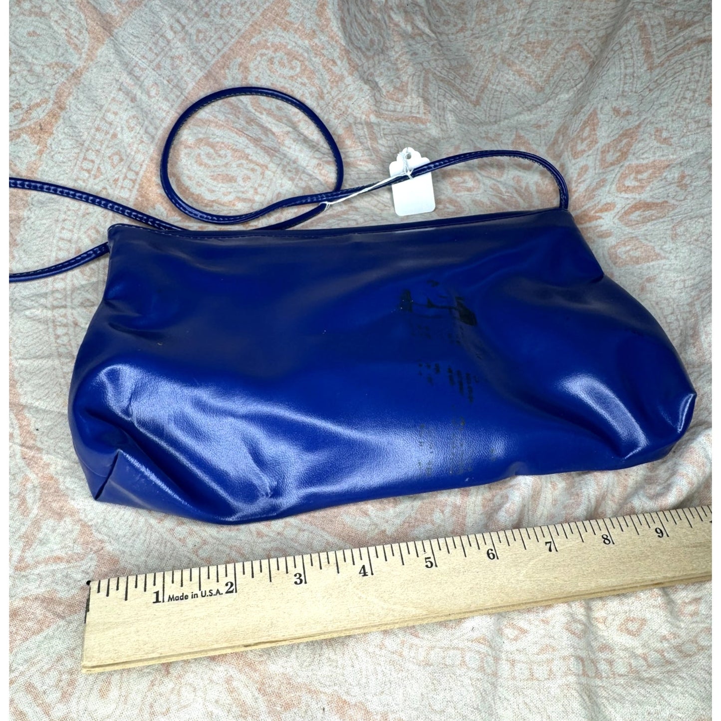 Electric blue crossbody bag (1980s)