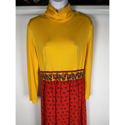 1960s Partridge Family Boho Maxi Dress - Medium