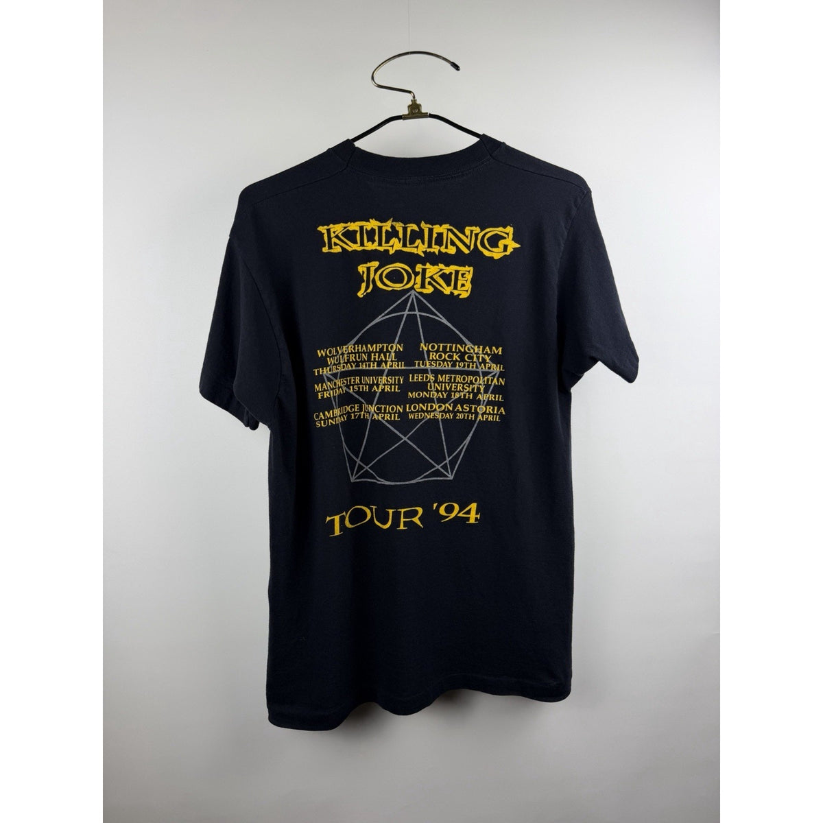Vintage 1994 Killing Joke six show England tour tee, L