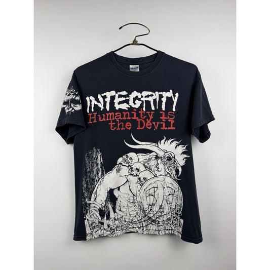 2000’s Integrity Humanity Is the Devil Three Sided Print Shirt Medium 20.5x27