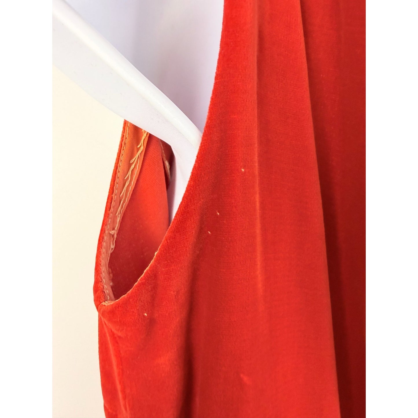 Vintage 1940s Henry Rosenfeld old hollywood orange/red velvet dress - Small