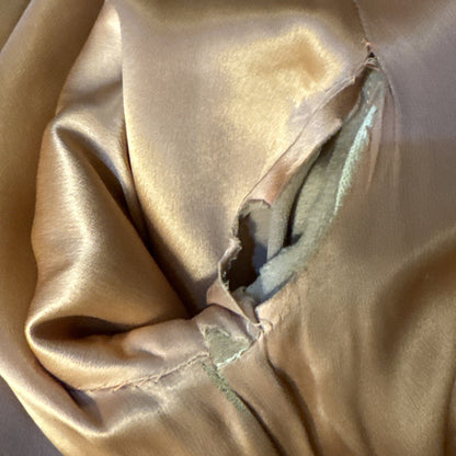 Vintage 1960s cream cashmere coat, silk lined, flawed, M/L