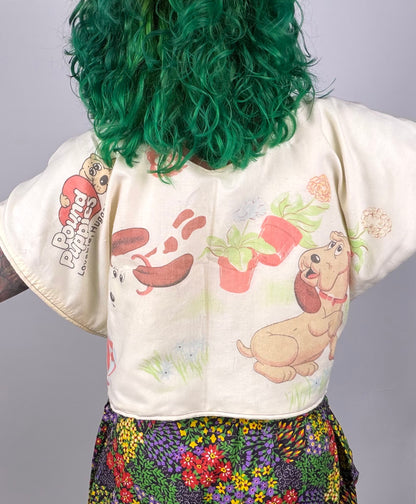 Pound Puppies / Floral Reversible Wrap Top (OSFM)