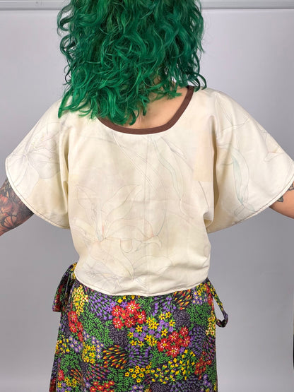 Pound Puppies / Floral Reversible Wrap Top (OSFM)