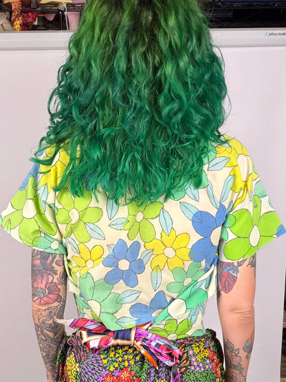 Bold Flower Power Wrap Top (OSFM)