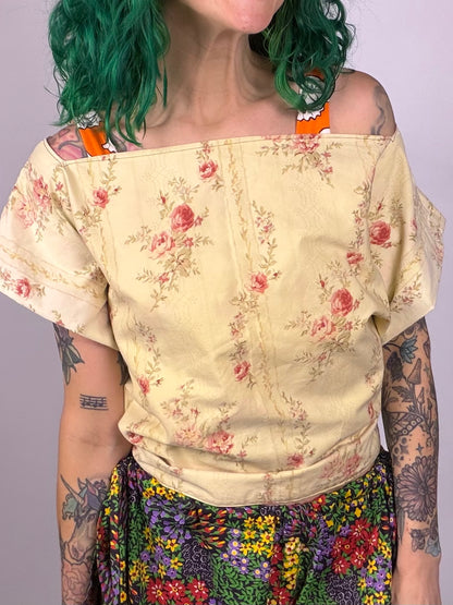 Floral Square Reversible Wrap Top (OSFM)