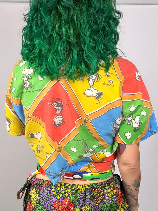 Diamond Snoopy Fancy-Neck Wrap Top (OSFM)