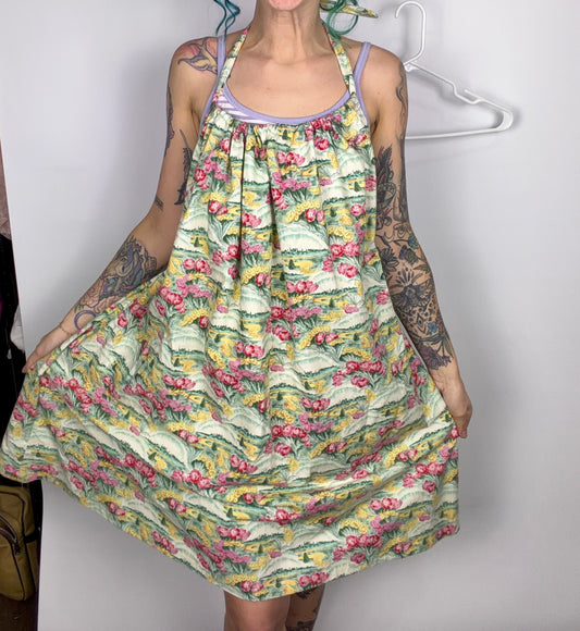 Hawaiian Daydream, backless shortie dress: S-XL