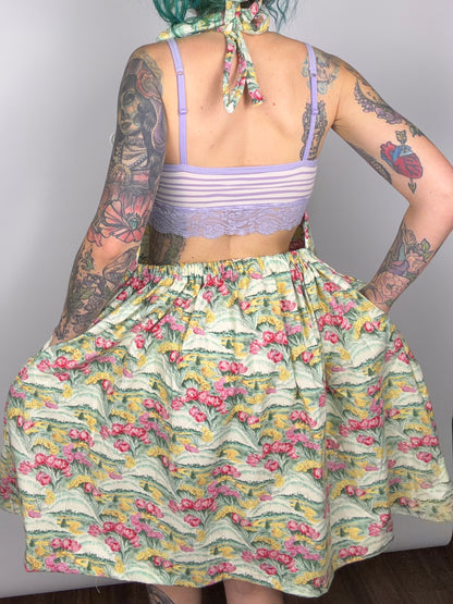 Hawaiian Daydream, backless shortie dress: S-XL