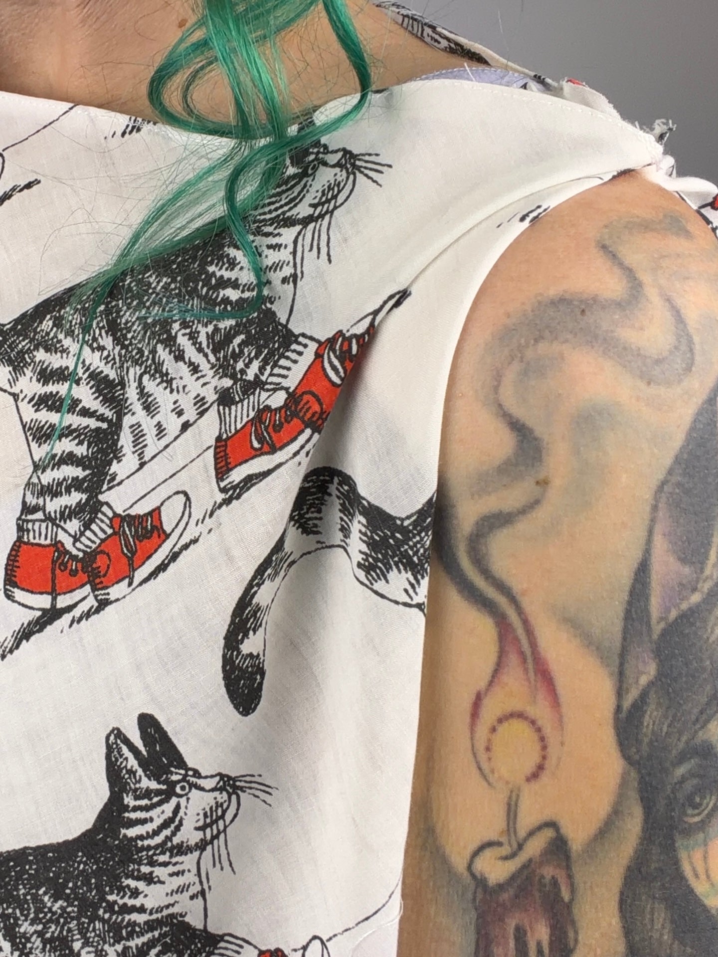 The Cat's Outta the Bag, avant garde dress: S-L