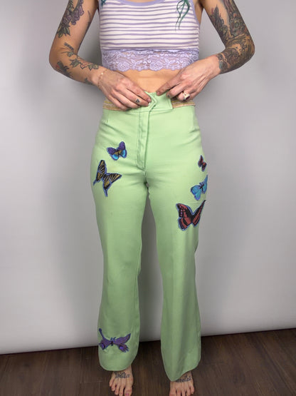 Butterfly Britches, upcycled polyester flares: 27x30 / small