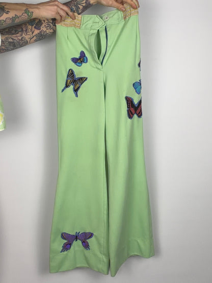 Butterfly Britches, upcycled polyester flares: 27x30 / small