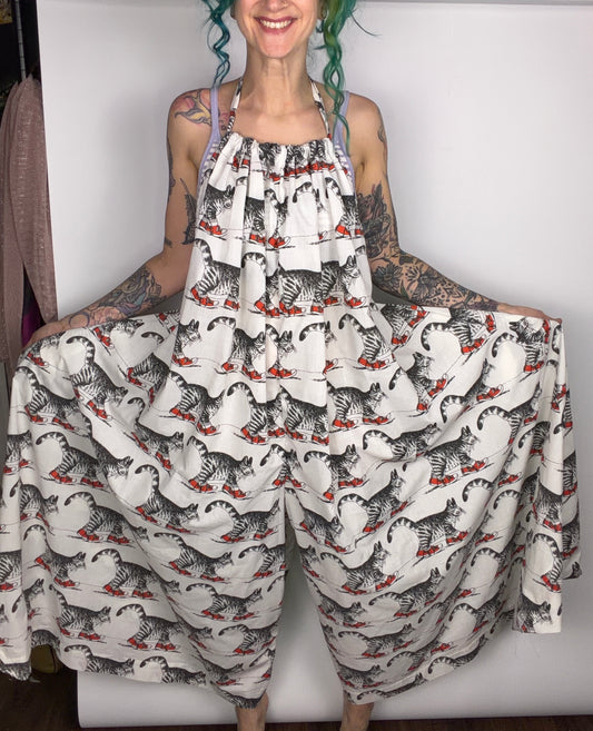 Feline Fine or Feelin' Catty, backless jumpsuit: OSFM