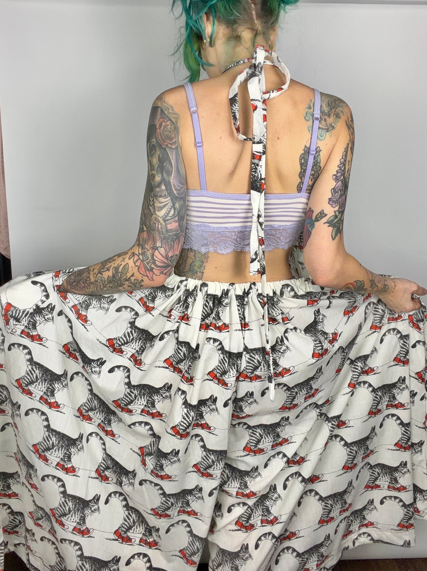 Feline Fine or Feelin' Catty, backless jumpsuit: OSFM