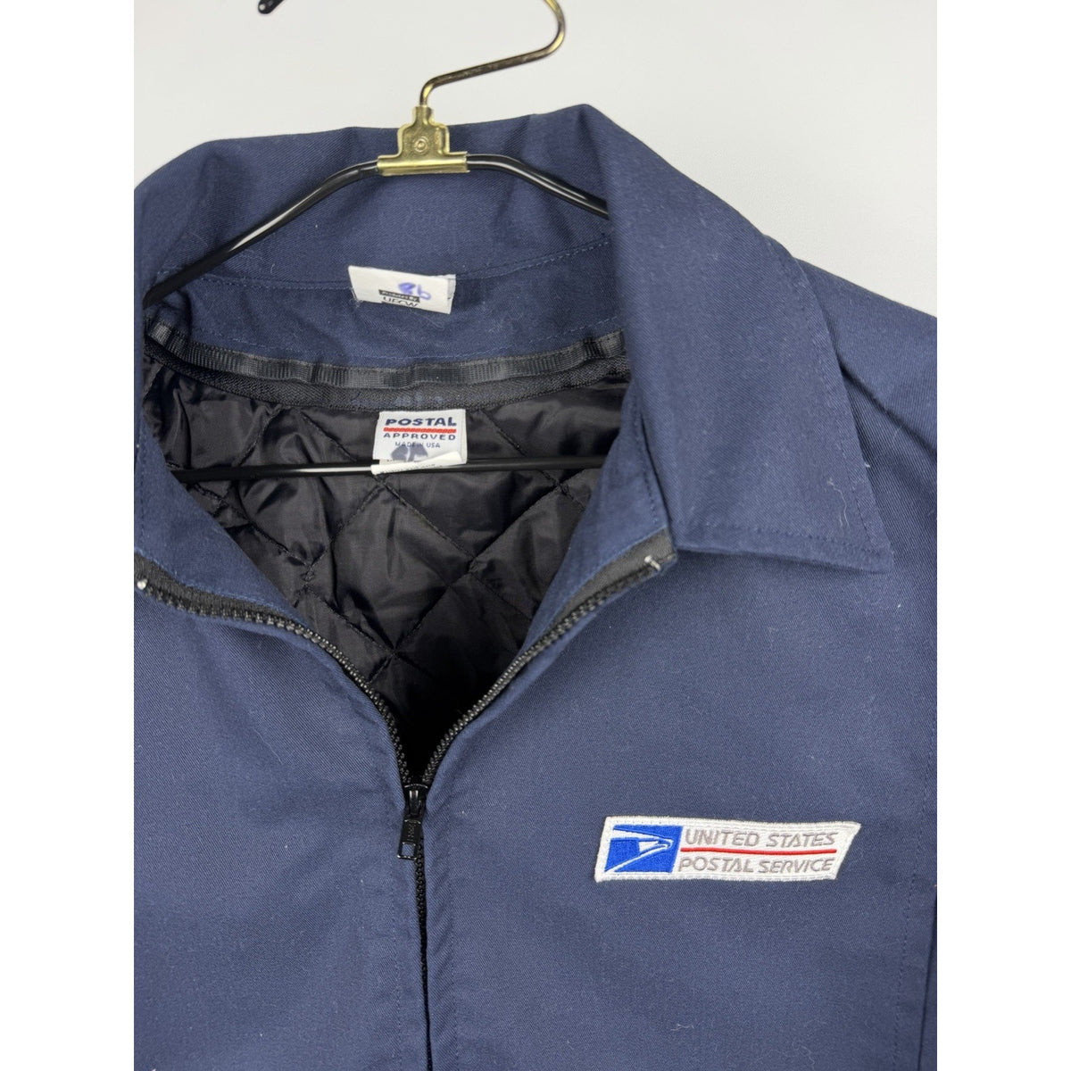 Vintage 80s USPS bomber jacket with zip-out liner, UFCW union made, XL
