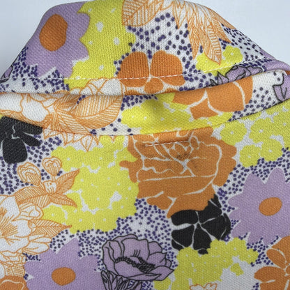 1970s Neon Flower Power Disco Dagger Collar Women Large Vintage