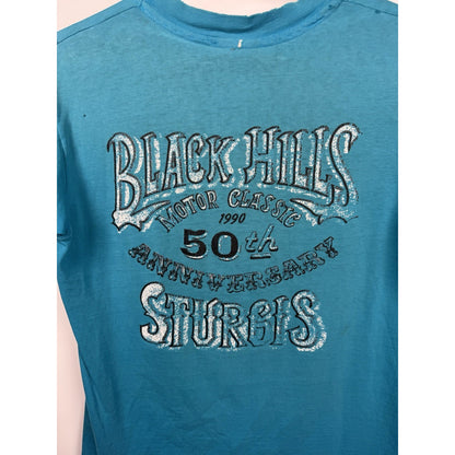 Vintage 1991 Harley Davidson Sturgis Rally 50th Anniversary Black Hills Medium