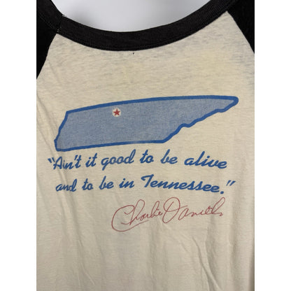 Vintage 1980 Charlie Daniels Band Rare SIGNED Raglan Volunteer Jam M 20x24