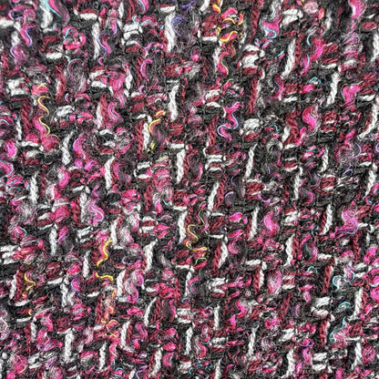 Vintage Henry Lee pink, black and gold boucle tweed boxy jacket, L/XL