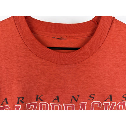 Vintage 90’s Arkansas Razorbacks Woo Pig Sooie Single Stitch Faded Tee XL 22x29