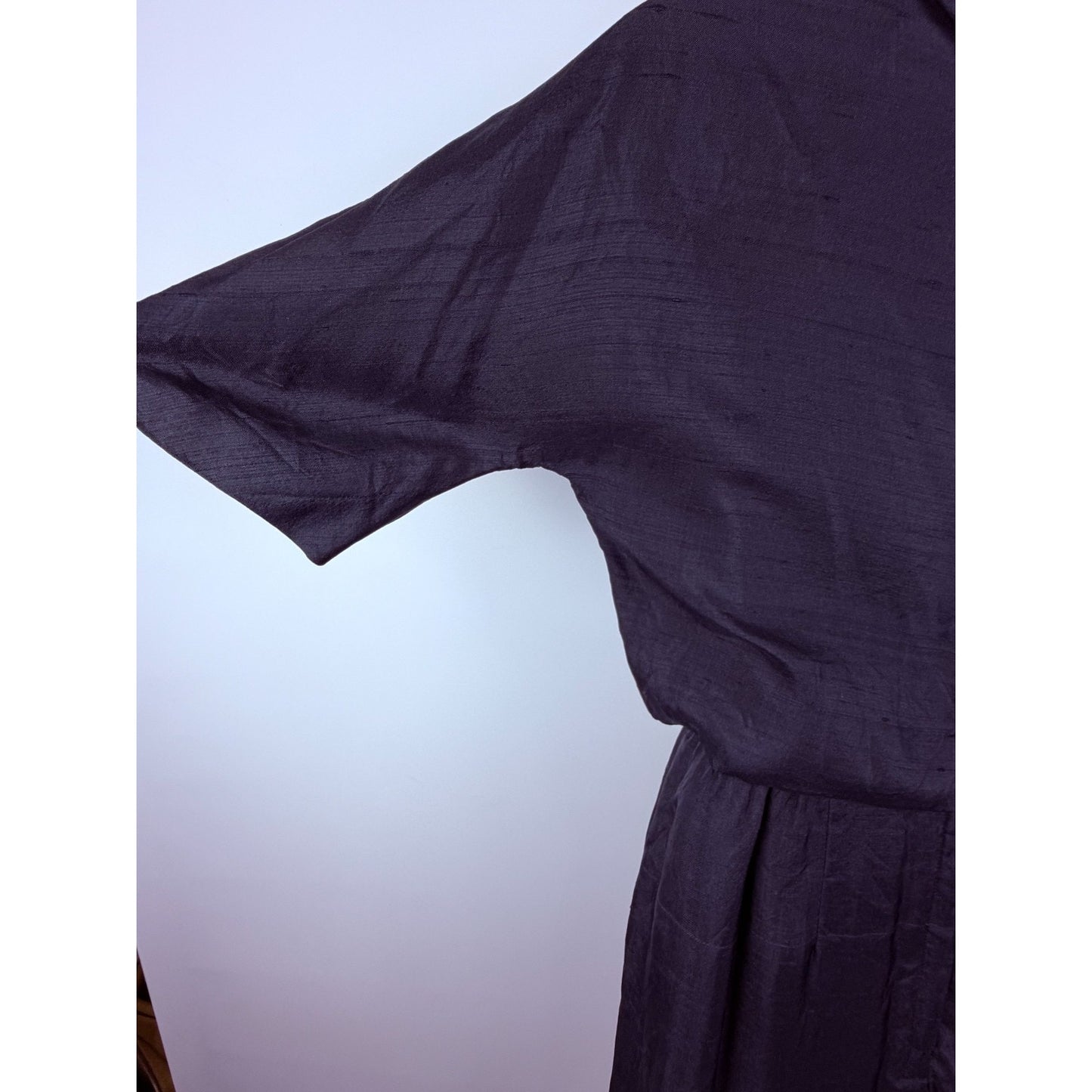 1960s navy blue vintage kerchief neck day dress medium