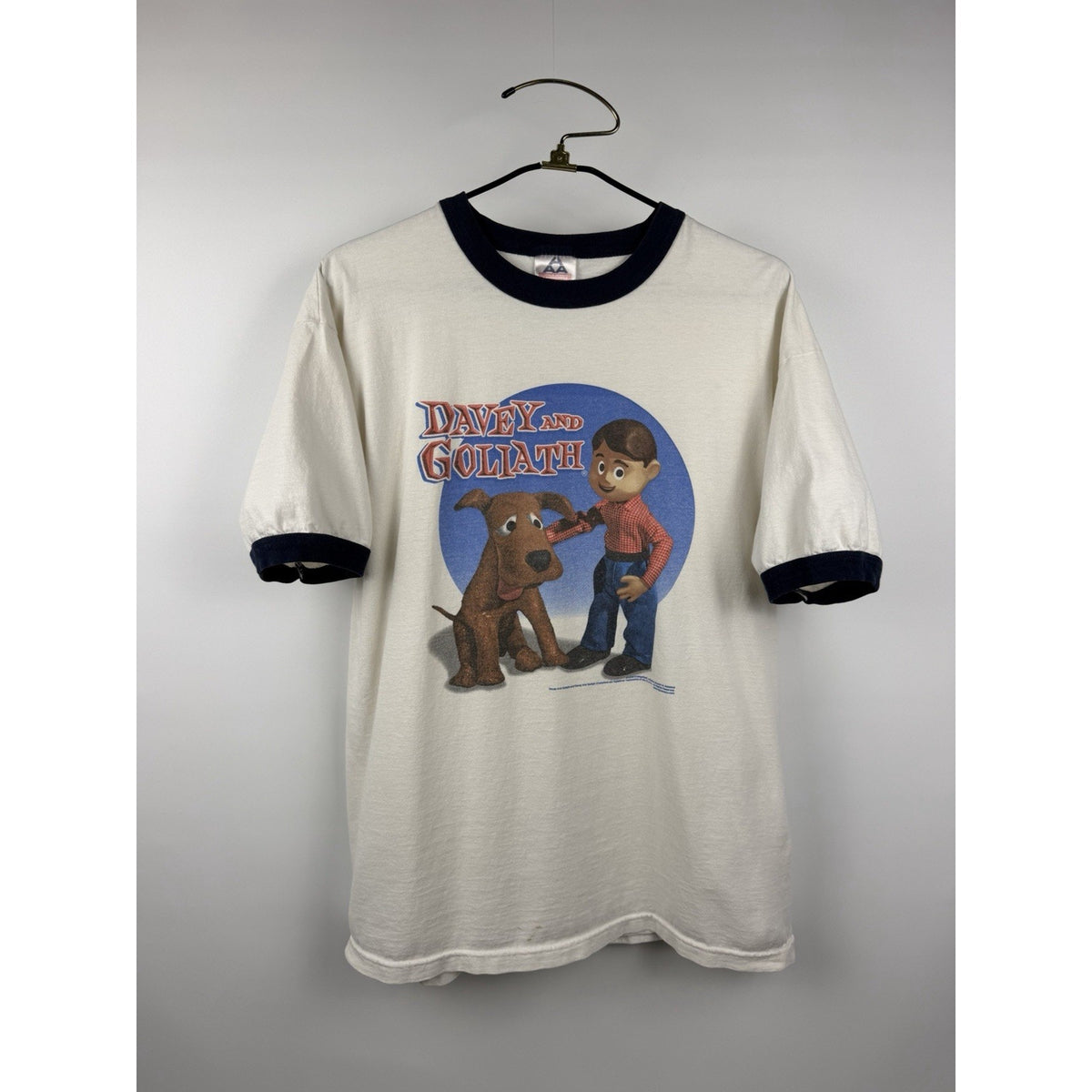 Vintage 2002 Davey and Goliath Christian Cartoon Lutheran Church XL 24x30
