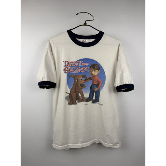 Vintage 2002 Davey and Goliath Christian Cartoon Lutheran Church XL 24x30