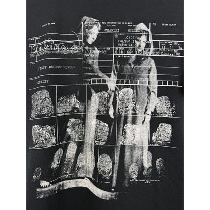 Vintage 2005 Integrity RISE Very Rare Charles Manson Prison Booking Tee M 21x27