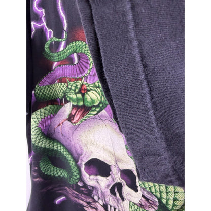 Vintage 90’s American Thunder Forever Free Snake Skull Lightning Shirt XL 25x26